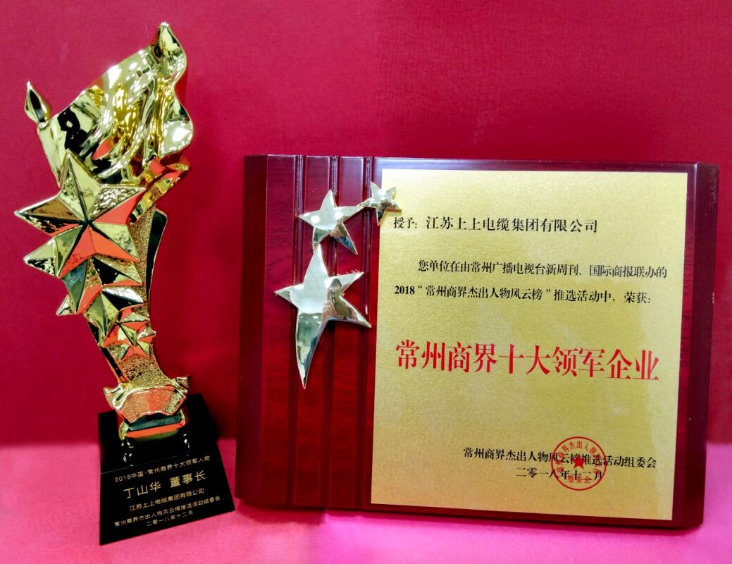 2018年12月6日，丁山華董事長榮獲“常州商界十大領軍人物”